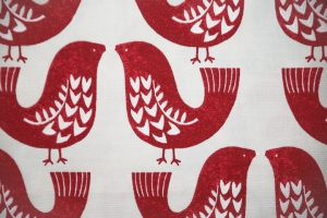 Ткань Scandi Birds col.Scarlet